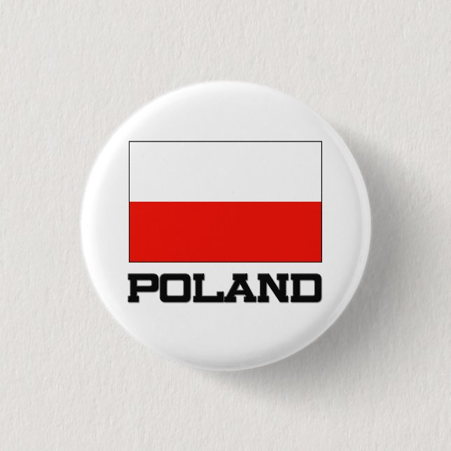 Bóton Redondo 2.54cm Bandeira do Polônia (Frente)