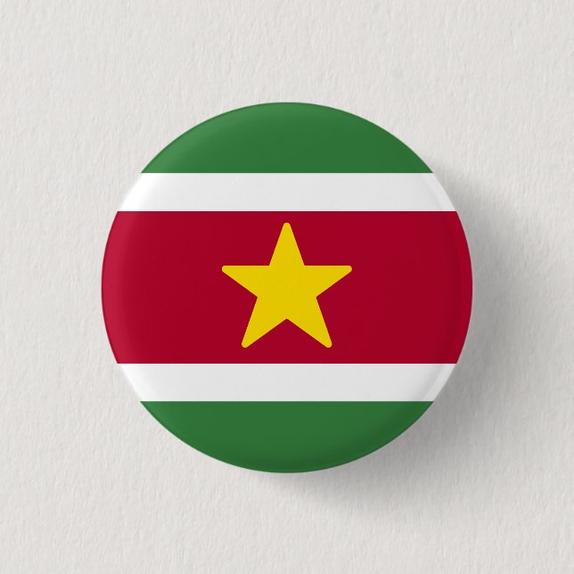 Bóton Redondo 2.54cm Bandeira do Suriname (Frente)