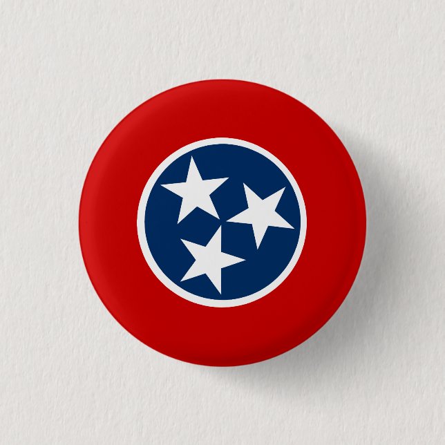 Bóton Redondo 2.54cm Bandeira do Tennessee (Frente)