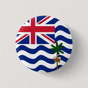 Bóton Redondo 2.54cm Bandeira do Território Britânico do Oceano Índico