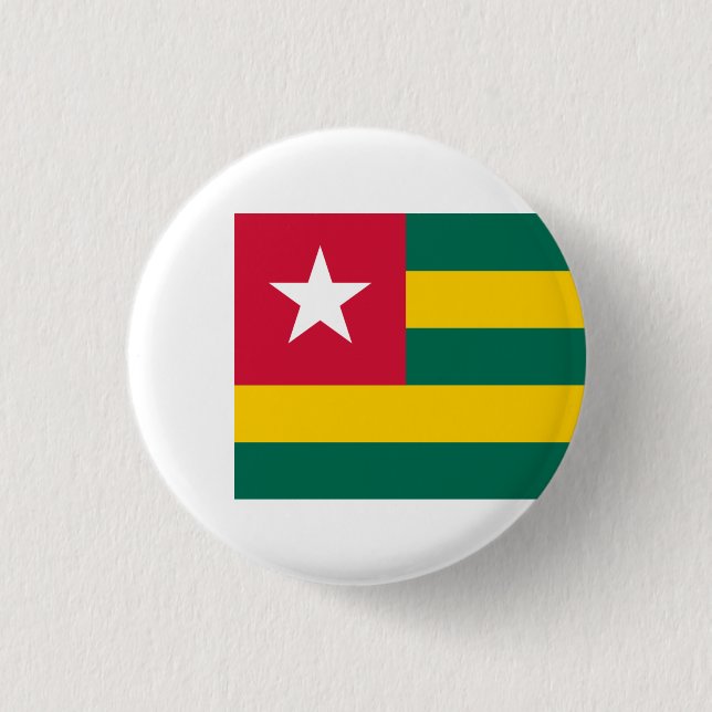 Bóton Redondo 2.54cm Bandeira do Togo (Frente)