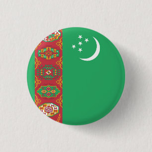 Bóton Redondo 2.54cm Bandeira do Turquemenistão