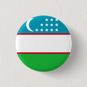 Bóton Redondo 2.54cm Bandeira do Usbequistão