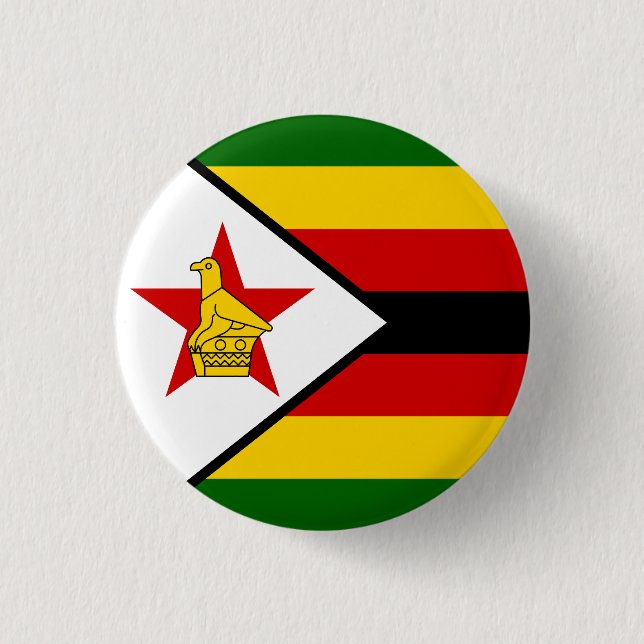 Bóton Redondo 2.54cm Bandeira do Zimbabué (Frente)