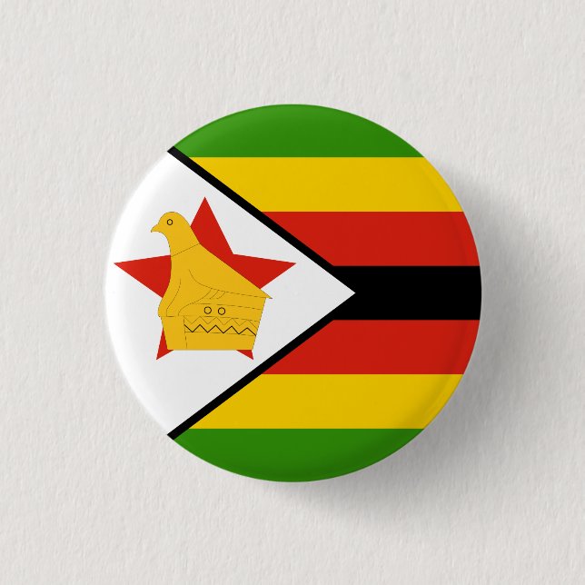 Bóton Redondo 2.54cm Bandeira do Zimbabué (Frente)