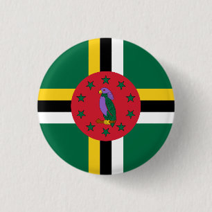 Bóton Redondo 2.54cm Bandeira Dominicana, Bandeira da Domínica