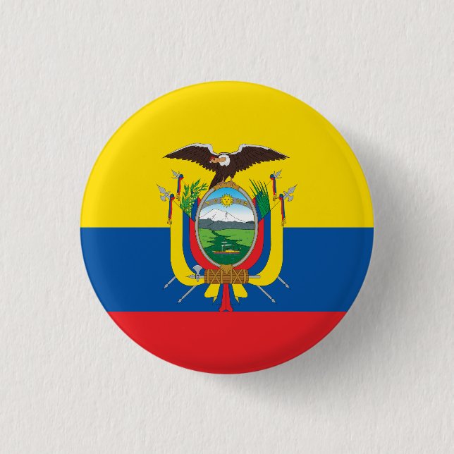 Bóton Redondo 2.54cm Bandeira Equador (Equador) (Frente)