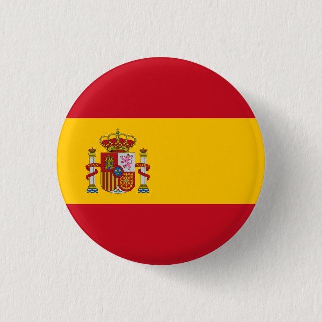 Bóton Redondo 2.54cm Bandeira espanhola, Bandeira da Espanha (Frente)