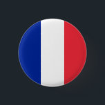 Bóton Redondo 2.54cm Bandeira francesa, Bandeira da França<br><div class="desc">Sinalizador francês,  botão/crachá da França por World Flags United.</div>
