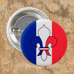 Bóton Redondo 2.54cm Bandeira francesa e França, Lily - moda de pulgas