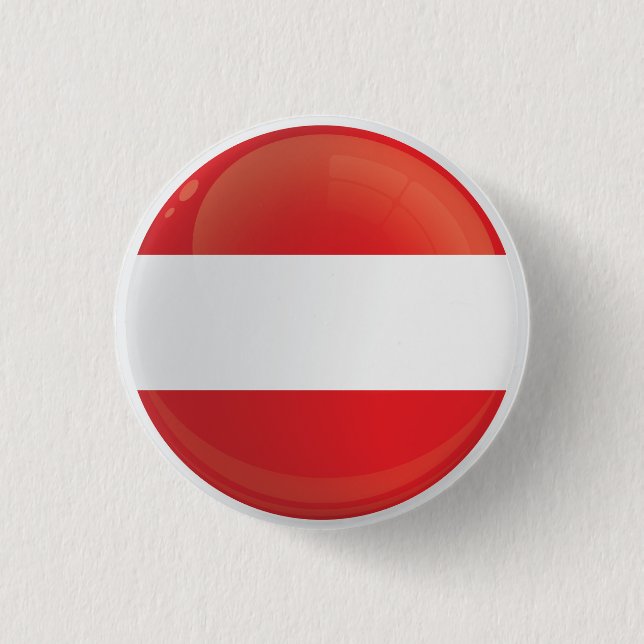 Bóton Redondo 2.54cm Bandeira Ícone Redondo da Áustria (Frente)