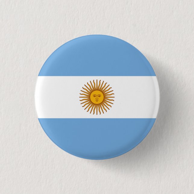 Bóton Redondo 2.54cm Bandeira nacional da Argentina (Frente)