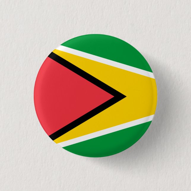 Bóton Redondo 2.54cm Bandeira nacional da Guiana (Frente)