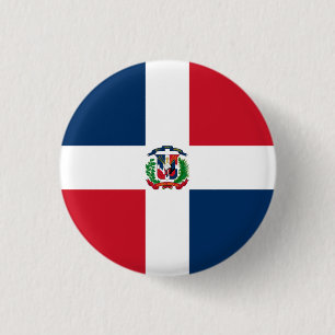 Bóton Redondo 2.54cm Bandeira nacional da República Dominicana