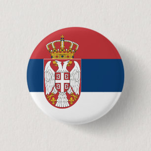 Bóton Redondo 2.54cm Bandeira Nacional da Sérvia