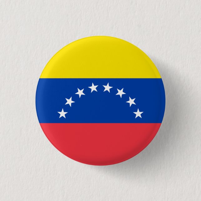 Bóton Redondo 2.54cm Bandeira nacional da Venezuela (Frente)
