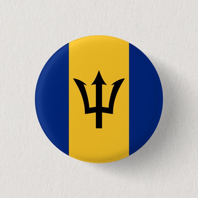 Bóton Redondo 2.54cm Bandeira nacional de Barbados (Frente)