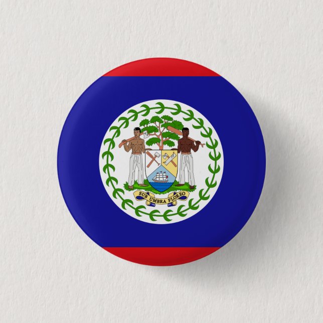 Bóton Redondo 2.54cm Bandeira nacional de Belize (Frente)