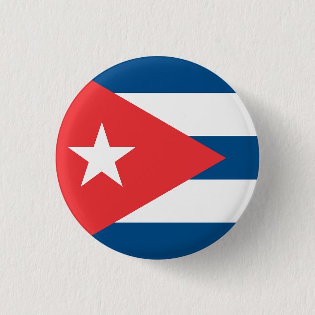 Bóton Redondo 2.54cm Bandeira nacional de Cuba (Frente)