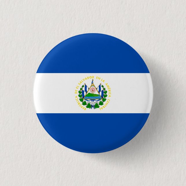 Bóton Redondo 2.54cm Bandeira nacional de El Salvador (Frente)