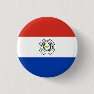 Bóton Redondo 2.54cm Bandeira nacional do Paraguai