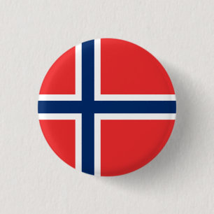 Bóton Redondo 2.54cm Bandeira norueguesa, pavilhão da Noruega
