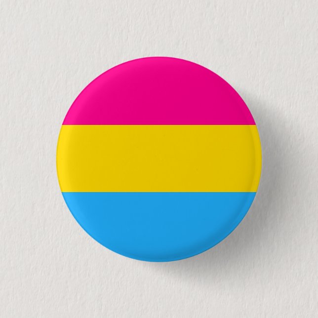Bóton Redondo 2.54cm "BANDEIRA PANSEXUAL do ORGULHO" 1,25 polegadas (Frente)