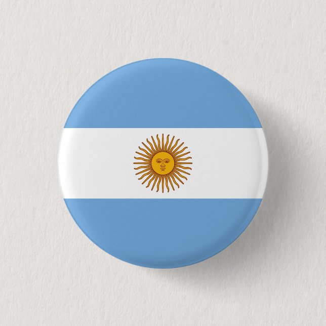 Bóton Redondo 2.54cm Bandeira Patriótica Argentina (Frente)