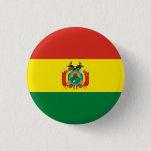 Bóton Redondo 2.54cm Bandeira Patriótica da Bolívia