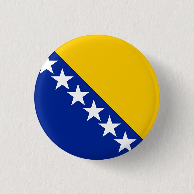 Bóton Redondo 2.54cm Bandeira Patriótica da Bósnia-Herzegovina (Frente)