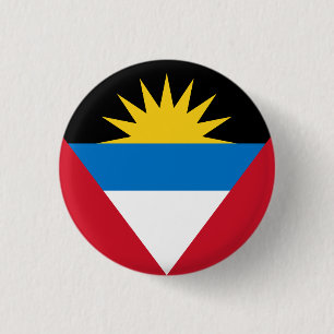 Bóton Redondo 2.54cm Bandeira Patriótica de Antígua e Barbuda