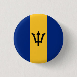 Bóton Redondo 2.54cm Bandeira Patriótica de Barbados