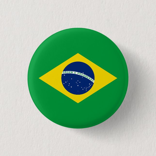 Bóton Redondo 2.54cm Bandeira Patriótica do Brasil (Frente)