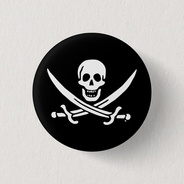 Bóton Redondo 2.54cm Bandeira pirata de Jolly Roger (Frente)