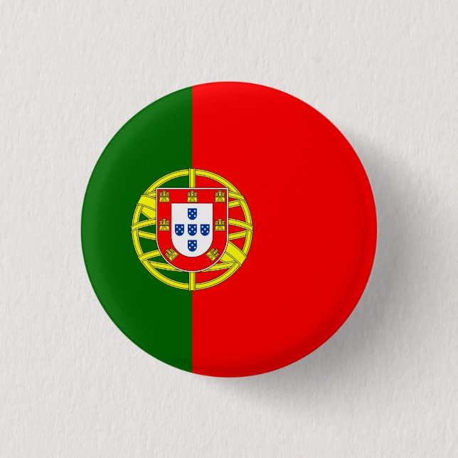 Bóton Redondo 2.54cm Bandeira Portuguesa, Bandeira de Portugal (Frente)