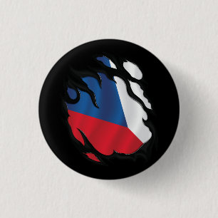 Bóton Redondo 2.54cm Bandeira Ripada Da República Checa