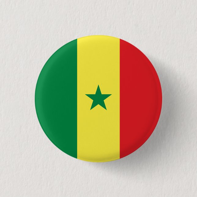 Bóton Redondo 2.54cm Bandeira senegalesa, Bandeira do Senegal (Frente)