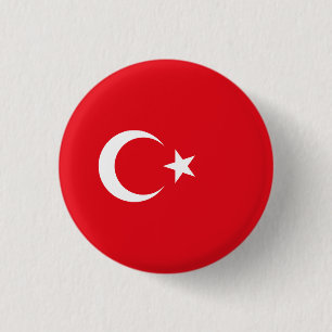 Bóton Redondo 2.54cm Bandeira Turca, Bandeira da Turquia