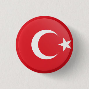 Bóton Redondo 2.54cm Bandeira Turquia (Turca)