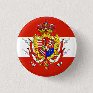 Bóton Redondo 2.54cm Banner branco vermelho Grão-Ducado da Toscana