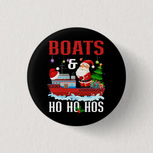 Bóton Redondo 2.54cm Barcos E Ho Hos Papais noeis De Natal Cruzando Hum