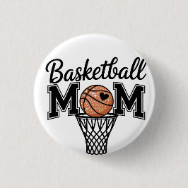 Bóton Redondo 2.54cm Basketball Mom Button