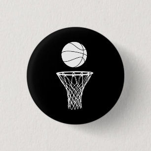 Bóton Redondo 2.54cm Basquetebol e preto do botão da aro