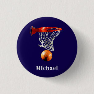 Bóton Redondo 2.54cm Basquetebol Substitua pelo Seu Nome