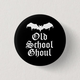 Bóton Redondo 2.54cm Bat de Gótico de Ghoul da Escola Antiga