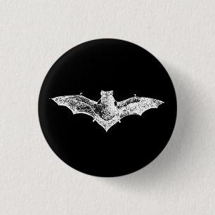 Bóton Redondo 2.54cm Bat de Vampiro Gótico
