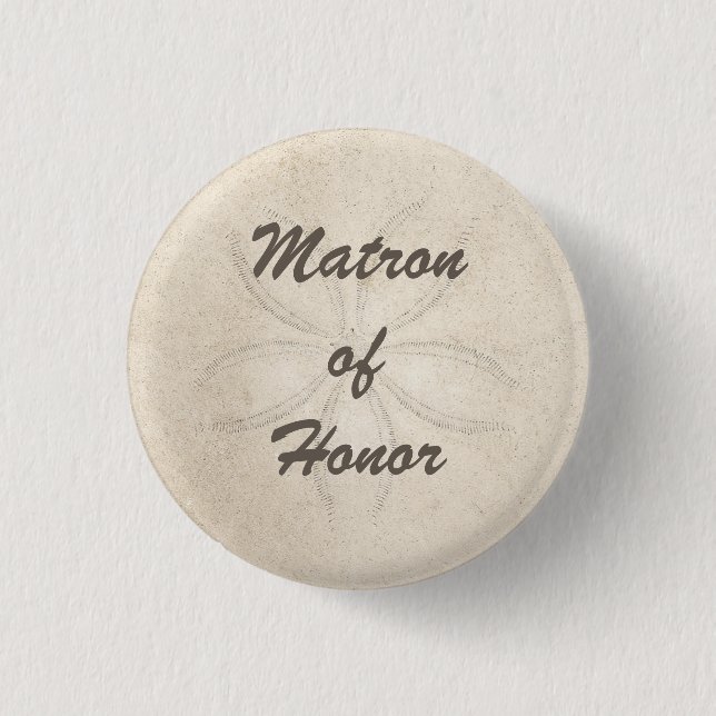 Bóton Redondo 2.54cm Beach Serenity Matron of Honor Button (Frente)