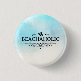 Bóton Redondo 2.54cm Beachaholic Aquarela Praia