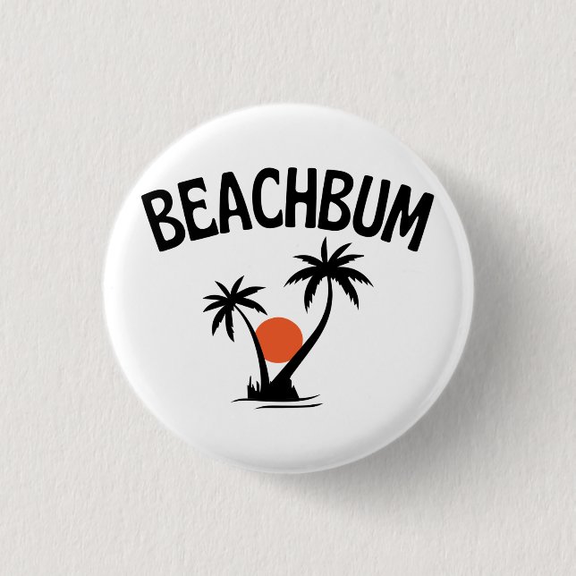 Bóton Redondo 2.54cm Beachbum Beach Summer (Frente)