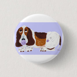 Bóton Redondo 2.54cm Bebê Basset Hound